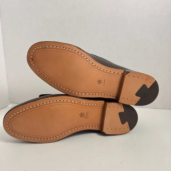 NWOT Alden Brown Leather Loafers with Tassels - Picture 8 of 9